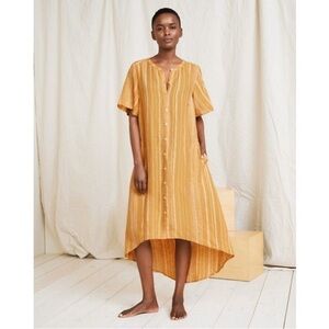 NWT Garnet Hill 100% linen flowy midi dress